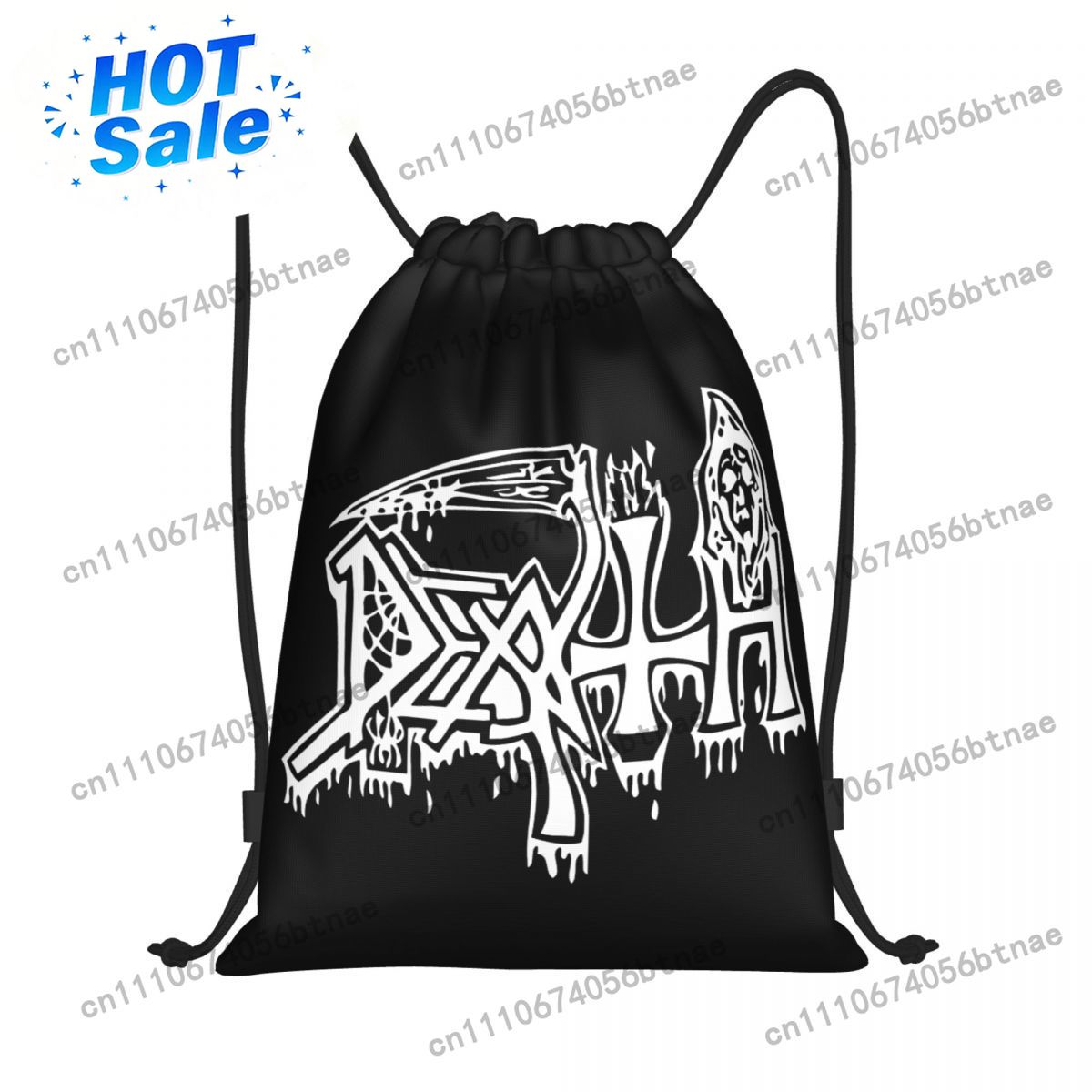 Drawstring Gym Bag - Death Print Drawstring Backpack Sports Gym