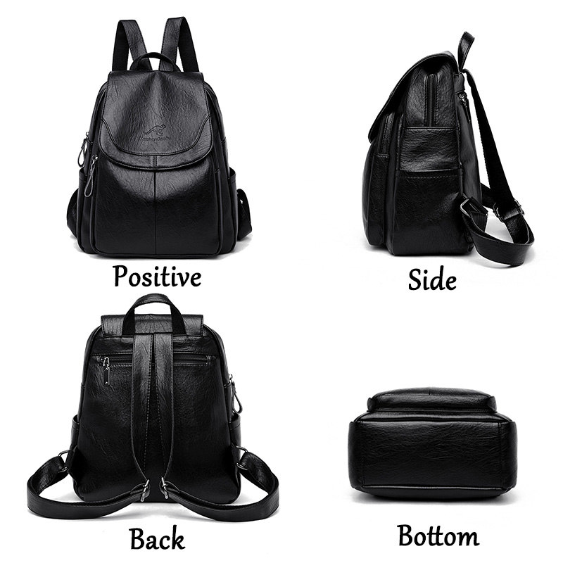 Leather Backpack Vintage - Vintage Soft Leather Backpack for Women
