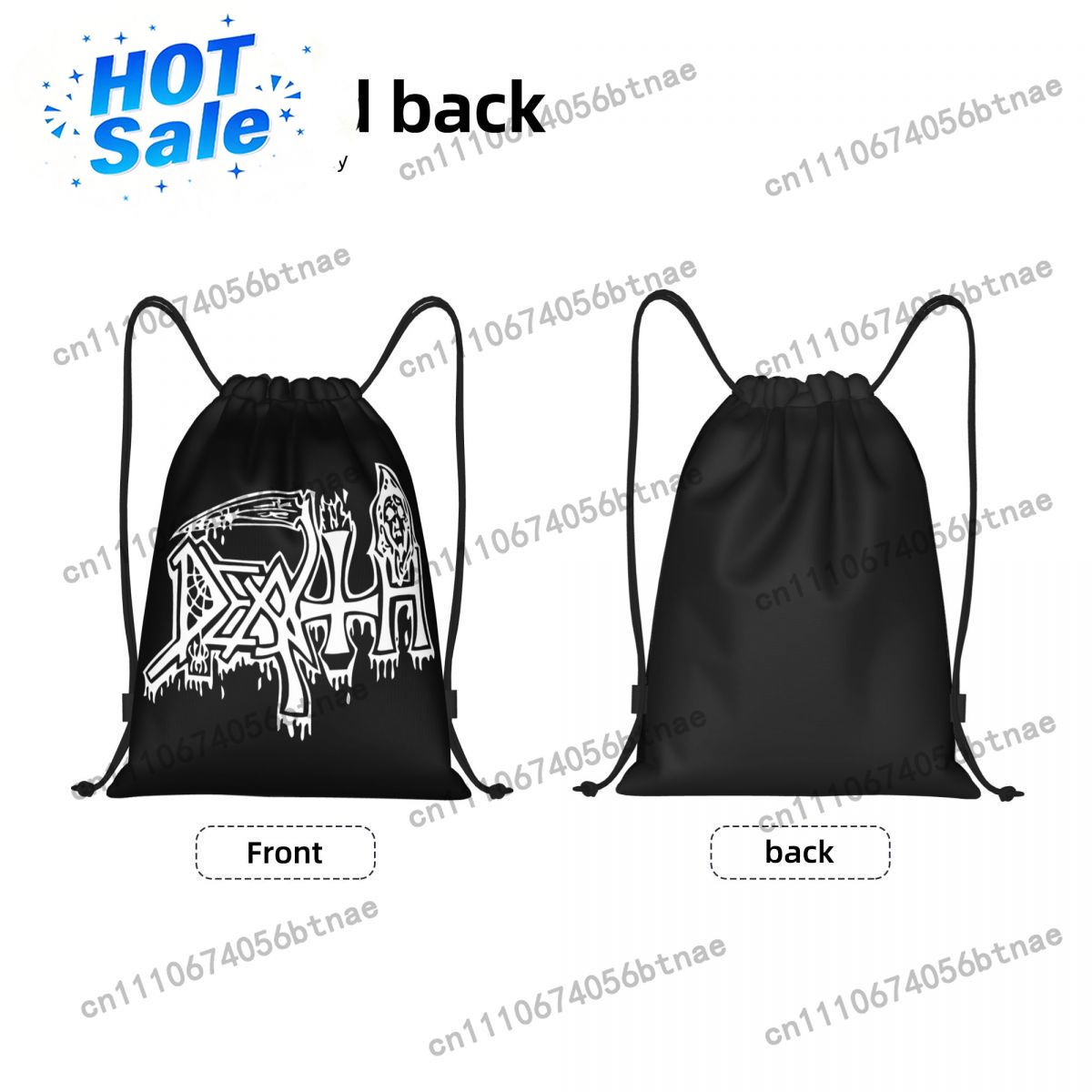 Death Print Drawstring Backpac - Drawstring Gym Bag review and price