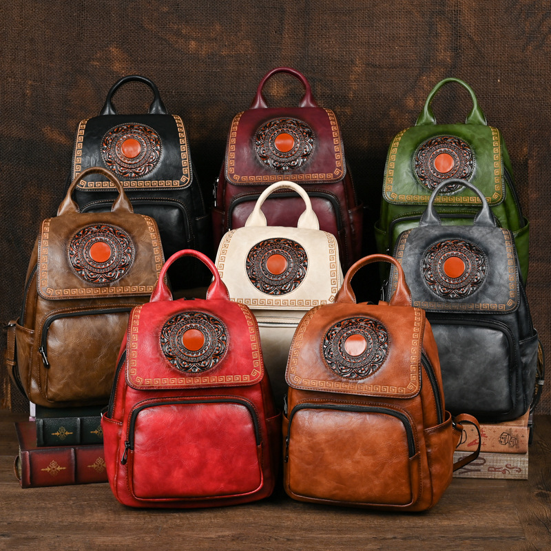 Johnature 2026 New Vintage Han - Leather Backpack Vintage review and price